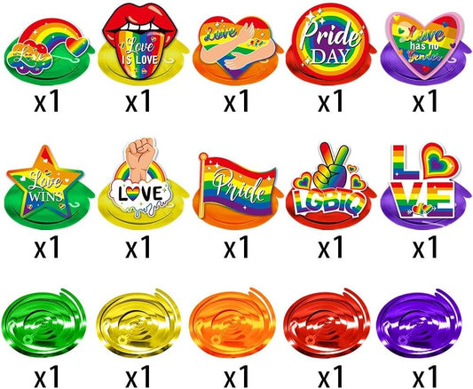 Pride Accessories, Kaluofan 25 PCS Pride Decorations, Love is Love Pride Month Hanging Swirls Decorations for LGBTQ Parade Wedding Celebration Rainbow Friends Party Favor Supplies