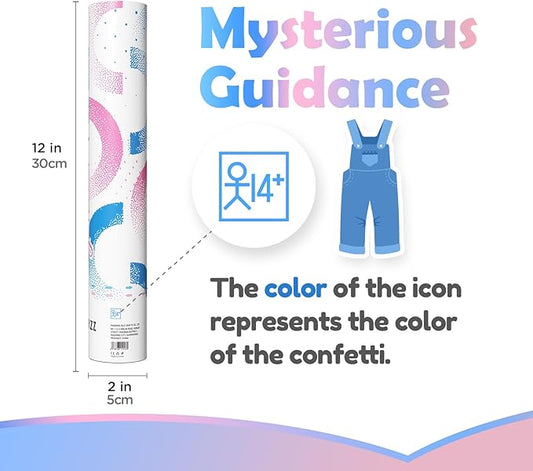 Gender Reveal Confetti Cannon - Confetti Poppers - Blue, 2 Pack - Baby Boy Gender Reveal Party Poppers - Blue Paper Baby Party Supplies Pop Gun