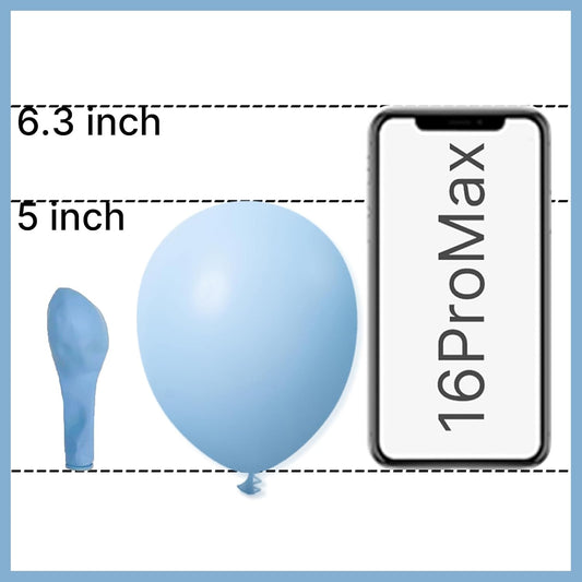 PartyWoo Light Blue Balloons 100pcs 5 Inch Small Mini Baby Pastel Sky Aqua Blue Balloons for Graduation Baby Shower Gender Reveal Weddings Anniversary Birthday Bachelorette Party Decorations Blue-Y4