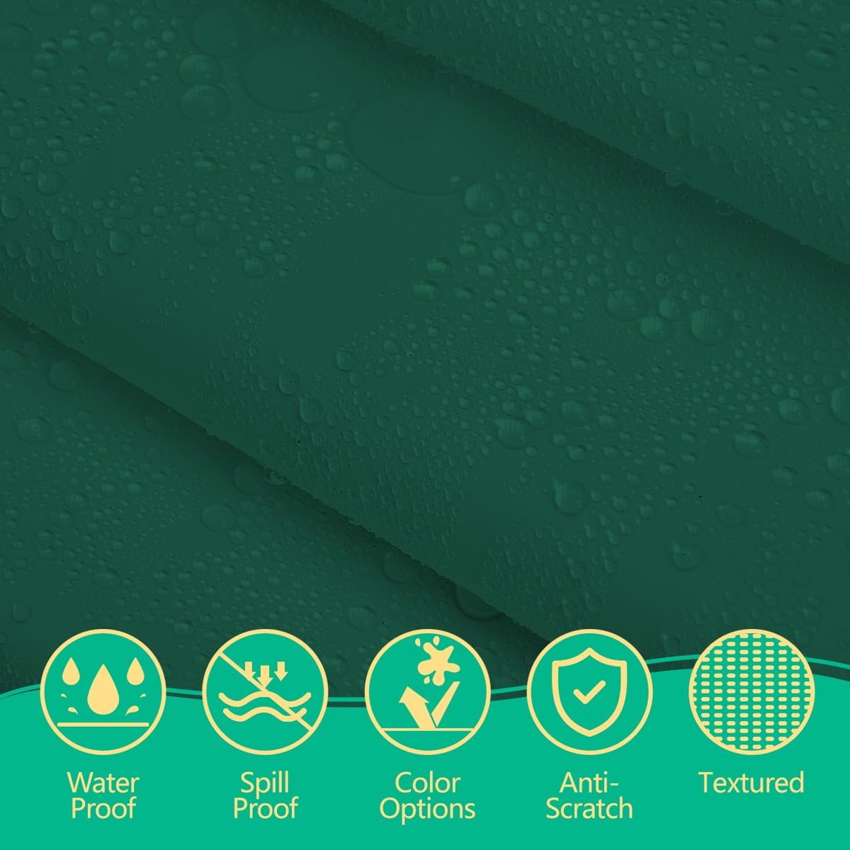 Disposable Dark Green Plastic Tablecloth 54x108 Inch, 10-Count Waterproof Rectangle Table Cover for Events, Catering