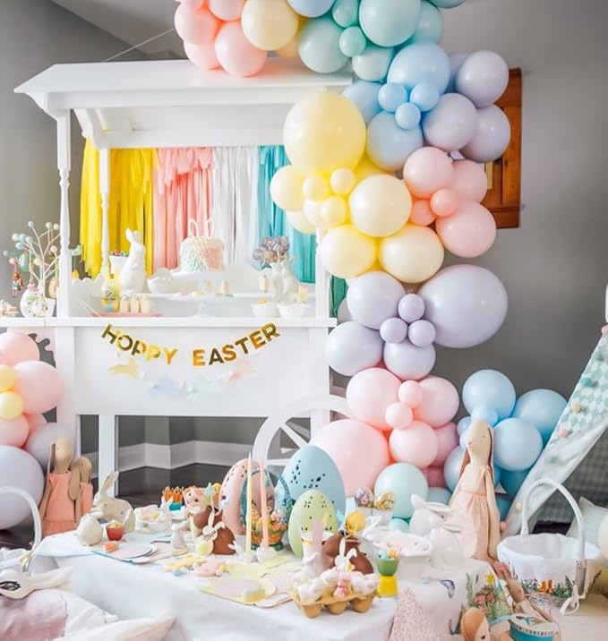 KBZVNAF Pastel Balloons Latex Party Balloons - 50 Pack 12 inch Helium Multicolor Macaron Balloons for Baby Shower Birthday Wedding Rainbow Party Decorations