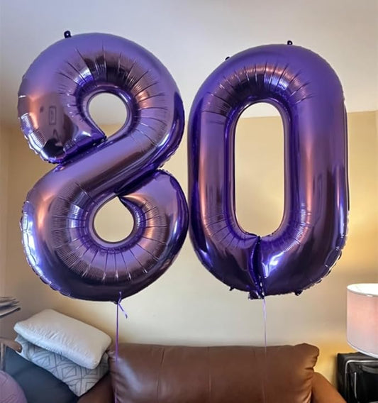 Number 0 Balloons 40 Inch Purple Number Balloons for 10 20 30 40 50 60 70 80 90 100 Numbers Balloon Birthday Decorations Wedding Event Baby Shower