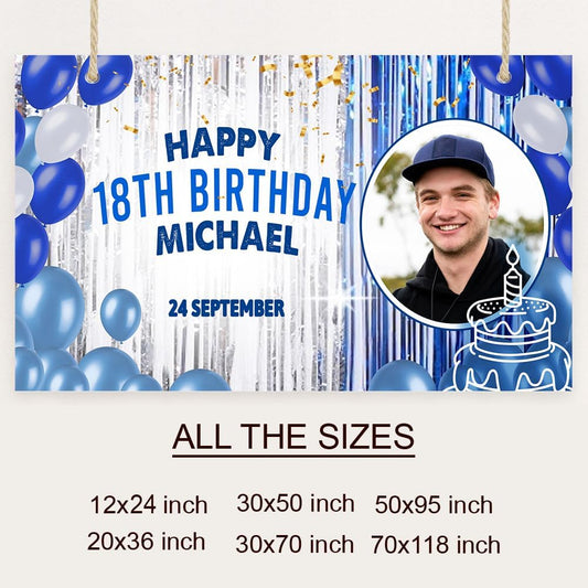 Generic Personalized Happy Birthday Banner, Customized With Name, Indoor And Outdoor Use, Red, 25x13 Inches