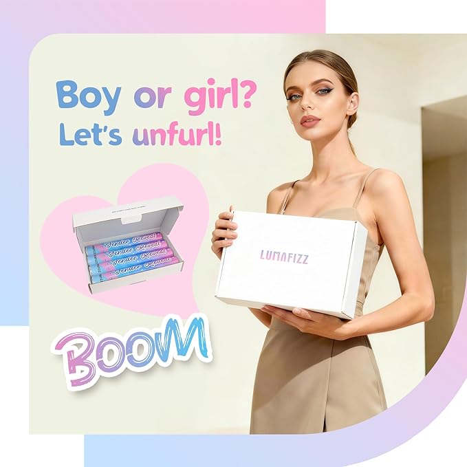 12Inches 4Pcs Gender Reveal Confetti Cannon - Heart Shaped Confetti Poppers - Pink, 4 Pack - Baby Girl Gender Reveal Party Poppers - Pink Paper Baby Party Supplies Pop Gun