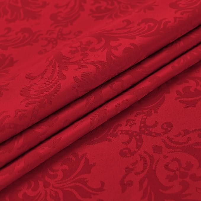 SASTYBALE Christmas Red Jacquard Square Napkin, Damask Wrinkle Resistant Soft Polyester Napkins, Fabric Cloth Dinner Napkins for Wedding, Winter, Holiday, Xmas, Parties, Set of 4 (Red, 20X20 Napkin)
