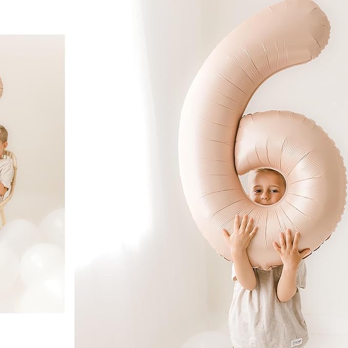 Light Brown 4 Balloon, Tan Number Balloons 40 Inch, 4th Beige Party Decorations, Sandy Brown Four Large Numbers for Party Decor, Khaki Number 4 Balloon
