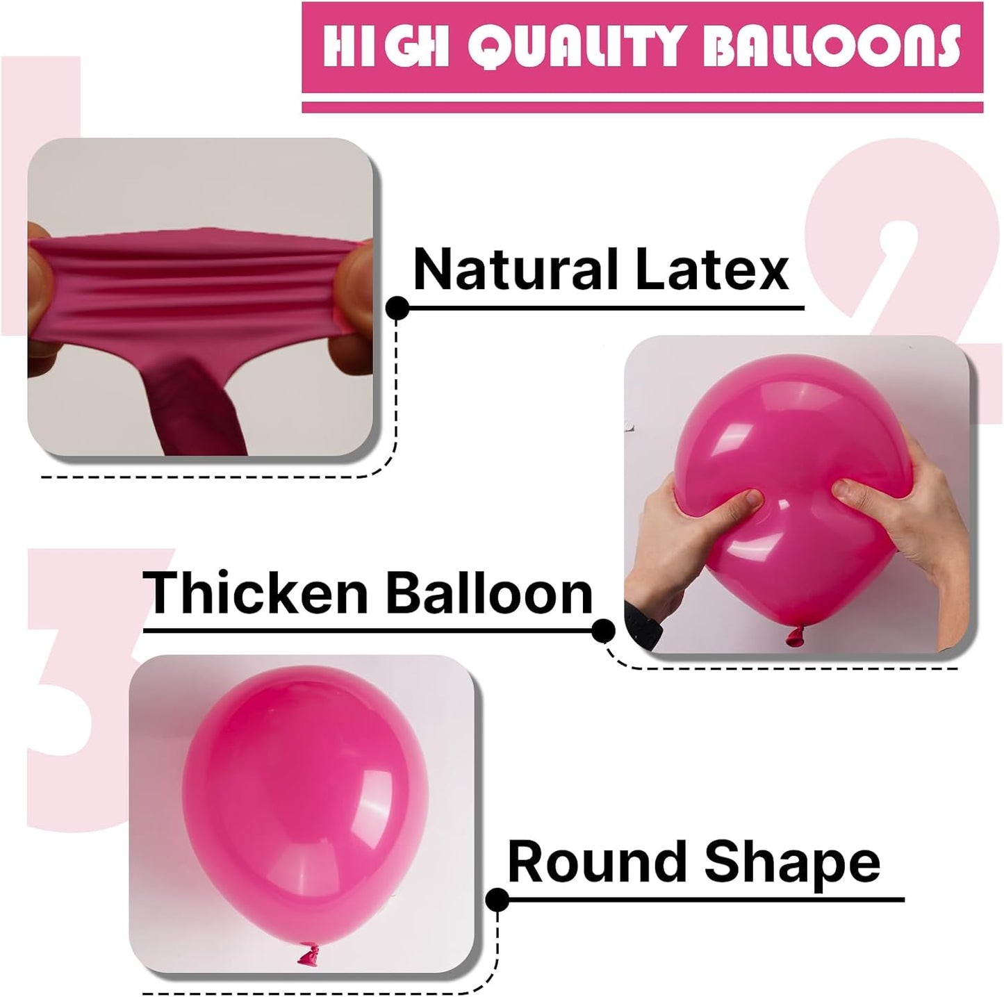 PartyWoo Pink Balloons 100 pcs 12 Inch Hot and Light Pastel Pink Fuchsia White Balloons for Valentine's Day Wedding Baby Shower Gender Reveal Princess Bachelorette Birthday Party Decorations
