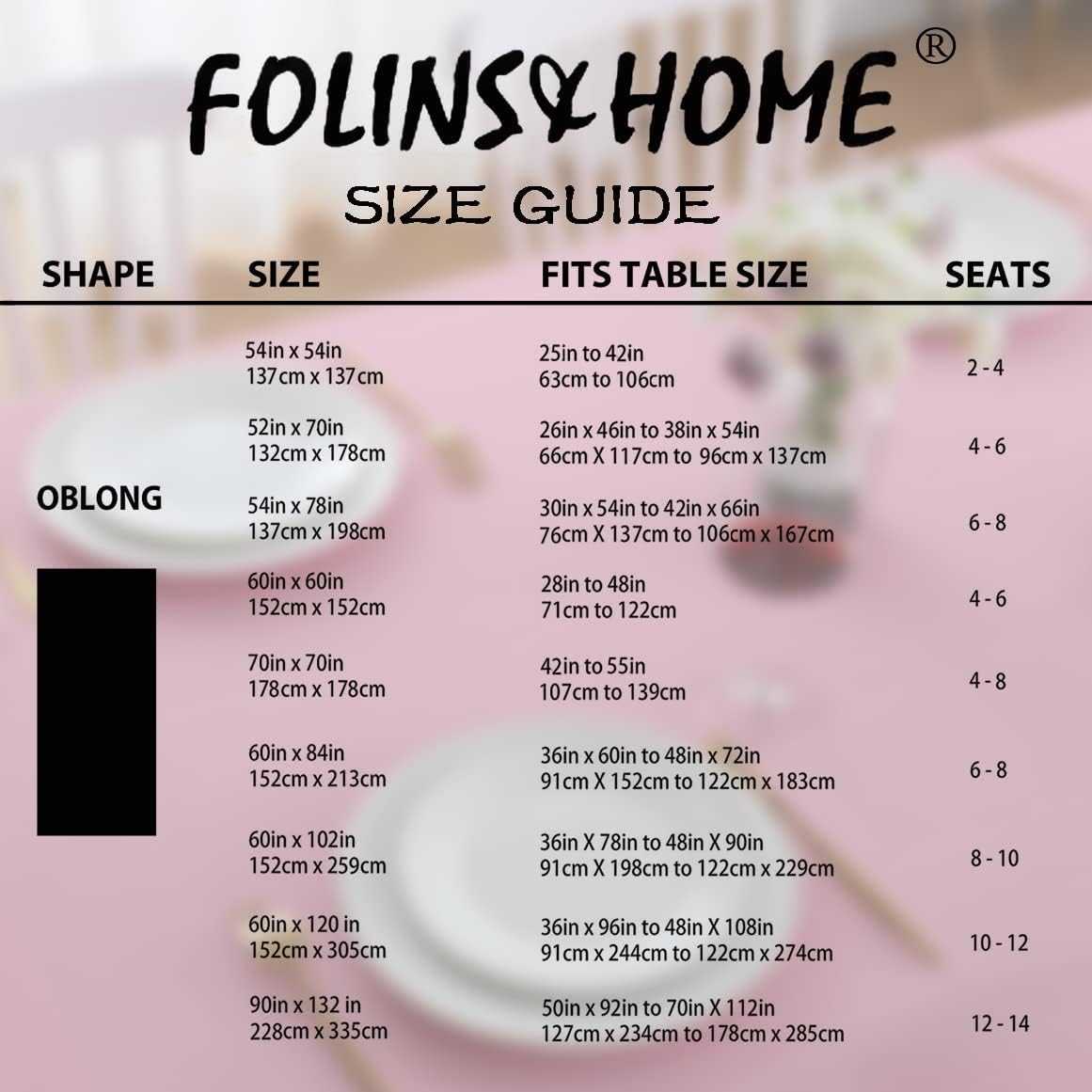 FOLINS&HOME Pink Rectangle Tablecloth 52 x 70 Wrinkle Free Waterproof Polyester Table Cloths, Spillproof Heavy Duty and Washable Table Cover for Party, Indoor and Outdoor-Oblong/Rectangular