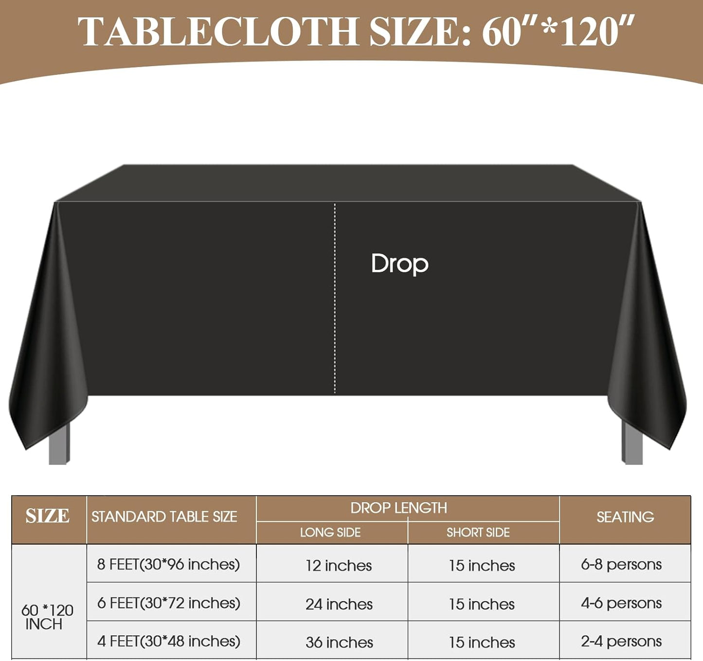 Rectangle Tablecloths 60x120 Inch 1 Pack Black Tablecloth Washable Decorative Linen Polyester Table Cloths for Dining Table Banquets Buffet Parties and Wedding