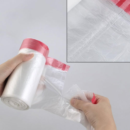 Jekiyo 120 Count Clear Trash Bags, Drawstring 6 Gallon Garbage Bag