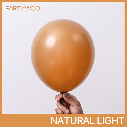 PartyWoo Light Brown Balloons 101 pcs 12 Inch Caramel Brown Tan Boho Neutral Balloons for Graduation Birthday Wedding Baby Shower Gender Reveal Forest Jungle Safari Party Decorations Brown-F10