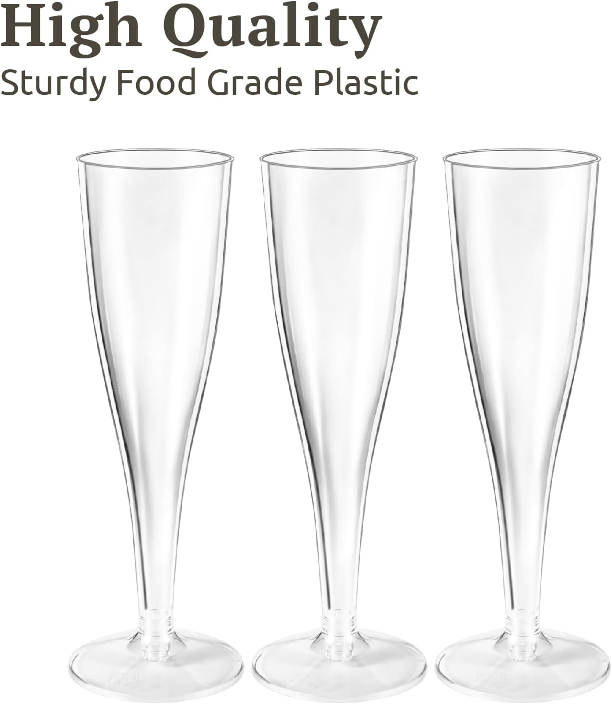 30 Pack Clear Plastic Champagne Flutes 5oz – Shatterproof Disposable Wine Cups for Wedding, Party, Birthday, Toasting, Bridal Shower, Mimosa – Elegant & Easy Cleanup