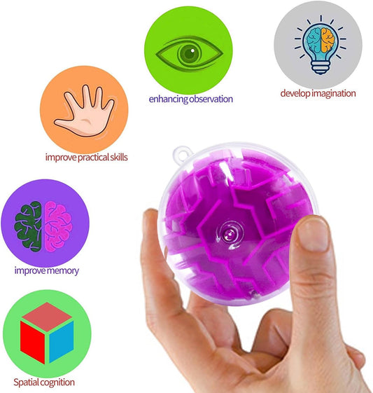 24 Pack 3D Puzzle Maze Ball Toys, Mini Puzzle Party Favors for Girls, Fidget Game Toys School Rewards & Classroom Prize for Students, Birthday Party Decoration Easter Valentines Day Gifts Ages 6-10