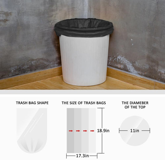 Teivio 3 Gallon 300 Counts Strong Trash Bags Garbage Bags, Bathroom Trash Can Bin Liners, Small Plastic Bags for Home Office Kitchen Kitchen (Black)