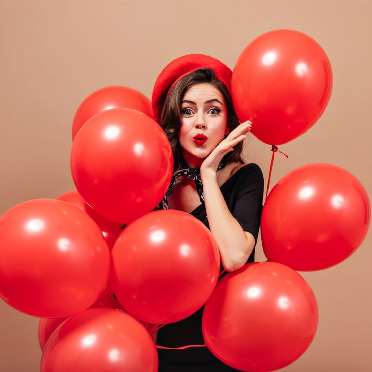 Red Balloons Red Birthday Decorations 10 Pack 36 inch Round Latex Balloons for Wedding Anniversary Birthday Valentine's 4th of July Independence Memorial Day Patriotic Party Decorations