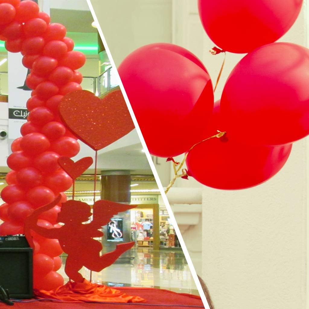Allgala Latex Balloons for Parties | Helium Grade Bulk Balloon Pack | Ideal for Birthday Party Decorations, Baby Shower, Christmas Party | Colored Balloons for Events | 100ct 12" - Red