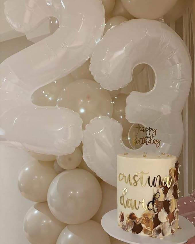 White Number 11 Balloon 40 inch, Translucent 11 Number Balloons, 11th White Birthday Decorations for Girls Boys, 11 Year Old Party Supplies