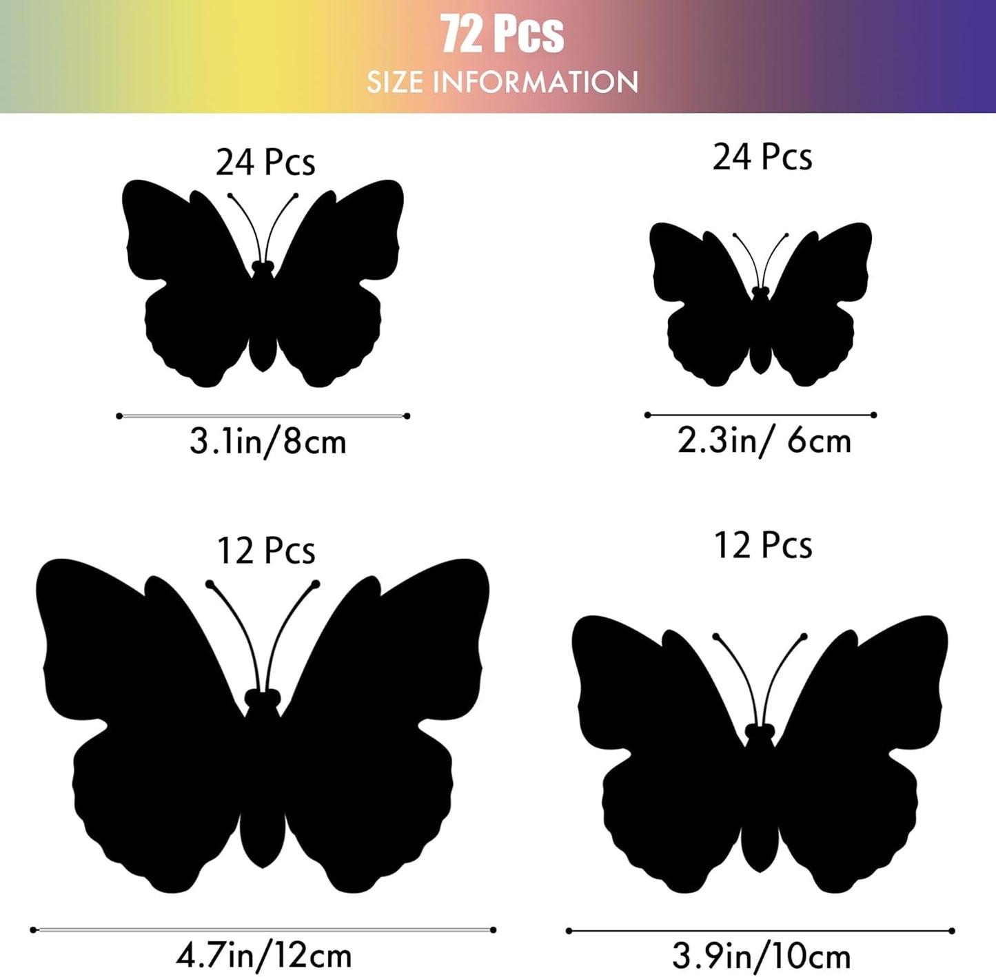 SAOROPEB 3D Butterfly Wall Decor, 72 Pcs Double Layer Butterfly Decorations for Party Decorations Locker Decor Refrigerator Decal, Reusable (Purple)