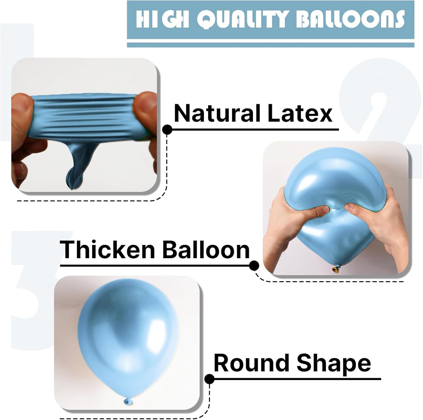 PartyWoo Metallic Light Blue Balloons 50 pcs 5 inch Metallic Baby Blue Small Mini Balloons for Graduation Wedding Baby Shower Gender Reveal Anniversary Birthday Party Decorations Blue-G119