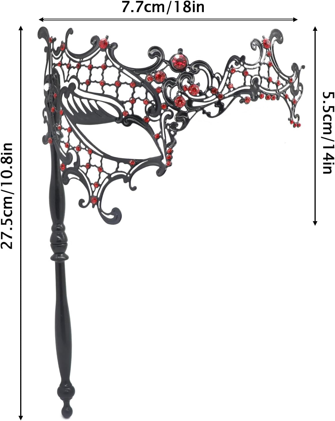 Coddsmz Masquerade Mask with Stick Venetian Mask Mardi Gras Decorations for Womens Halloween Costume Mask