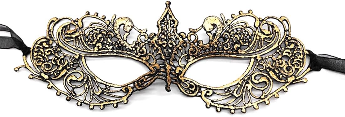 2 Pieces Masquerade Mask for Women Black Lace Mask for Masquerade Ball, Halloween Party