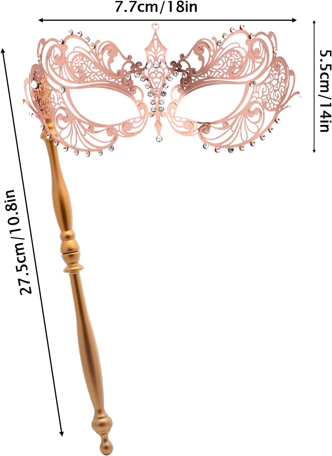 Coddsmz Masquerade Mask with Stick Venetian Mask Mardi Gras Decorations for Womens Halloween Costume Mask