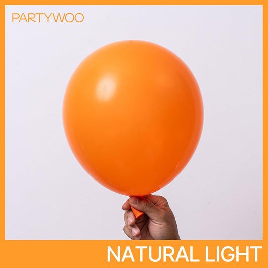 PartyWoo Orange Balloons 155 pcs Different Sizes of 18 12 10 5 Inch Fall Balloon Arch Kit Garland for Thanksgiving Halloween Little Cutie Baby Shower Birthday Party Decorations Orange-Y9