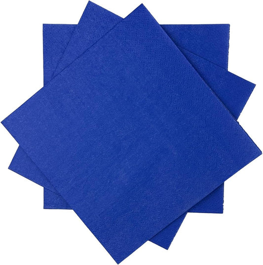Klein Blue Cocktail Napkins 5 * 5inch disposable Beverage Napkin paper for Cocktail, Wedding, Dinner,Birthday Party Dessert Wine Paper Napkins( 120 Count)