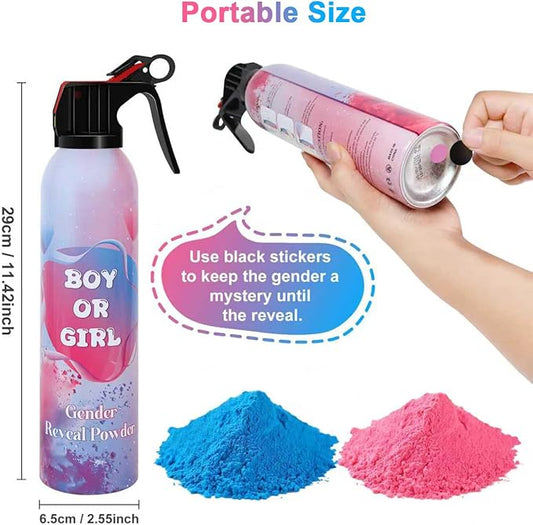 Large Gender Reveal Smoke Bombs 2 Packs, Pink & Blue Biodegradable Powder Spray for Baby Boy or Girl Reveal, Long-Lasting 10ft Smoke Effect, Unique Gender Reveal Ideas & Party Decorations