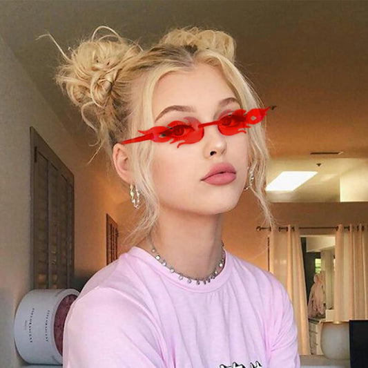 10/20 Pack Star/Heart Shape/Round/Butterfly/Cat Eye/Rectangle/Fire Rimless Tinted Party Sunglasses Color Glasses