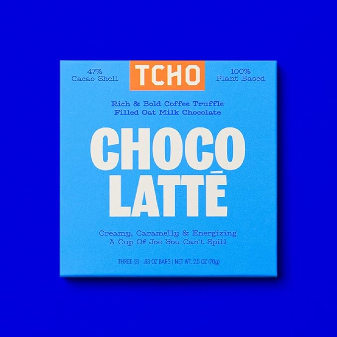 TCHO Choco Latte 47% Oat Milk Chocolate Bars (3 pack) | Plant Based, Organic & Fair Trade, | Non GMO, Non-Dairy, Vegan, Soy Free (2.5oz each)
