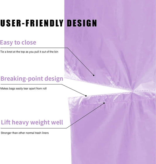 FORID Small Trash Bags - 2.6 Gallon, Colored Durable Unscented Garbage Bag Trash Can Liner For Bedroom, Bathroom, Home, Kitchen, Office - 90 Count
