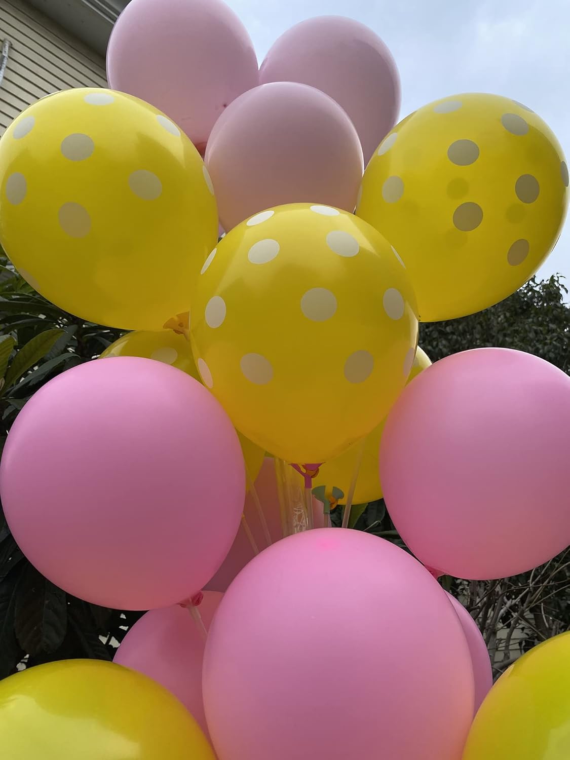 60 Pack 12 Inch Latex Balloons - Pink Yellow Macaron Pastel Colors for Birthday Wedding Baby Shower, Spring Summer Party Decorations