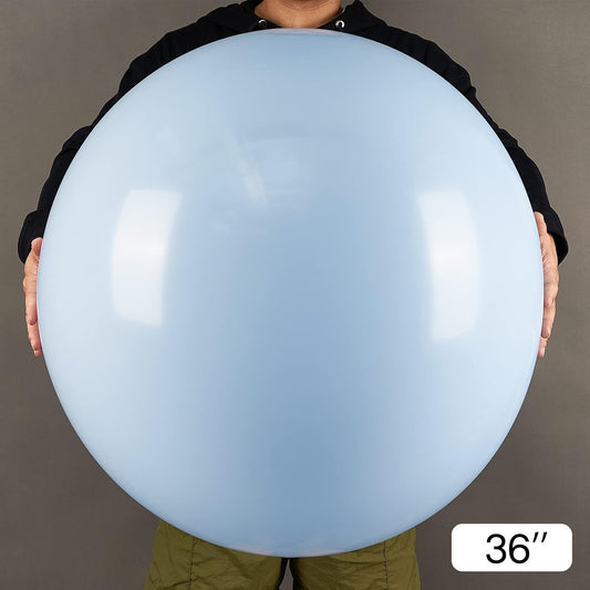PartyWoo Baby Blue Balloons 4 pcs 36 Inch Extra Large Big Jumbo Giant Light Pastel Sky Aqua Blue Latex Helium Balloons for Graduation Baby Shower Gender Reveal Birthday Party Decorations Blue-Q13