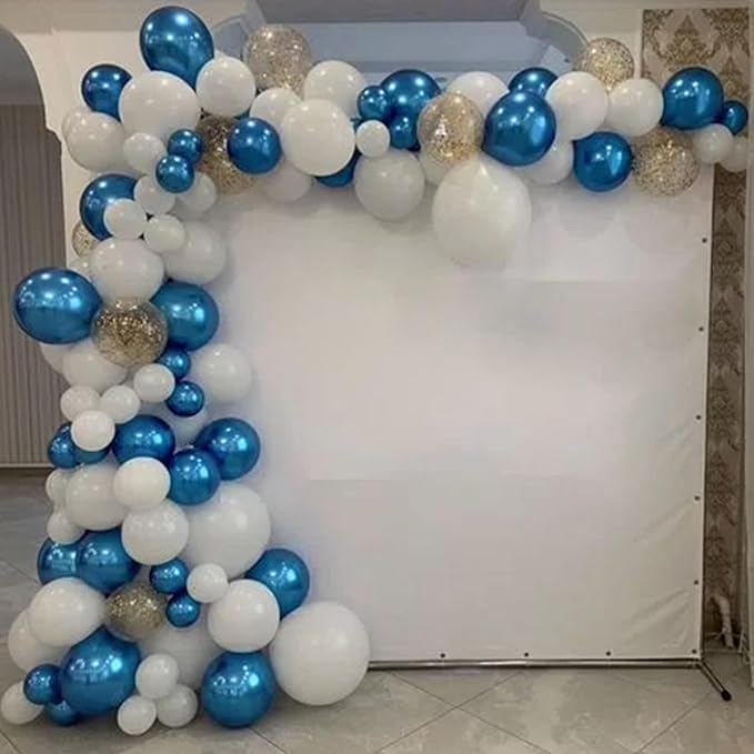 Metallic Blue Balloons 12 inch, Chrome Blue Latex Balloons 50pcs Party Balloons for Graduation Christening Baby Shower Birthday Party Decorations
