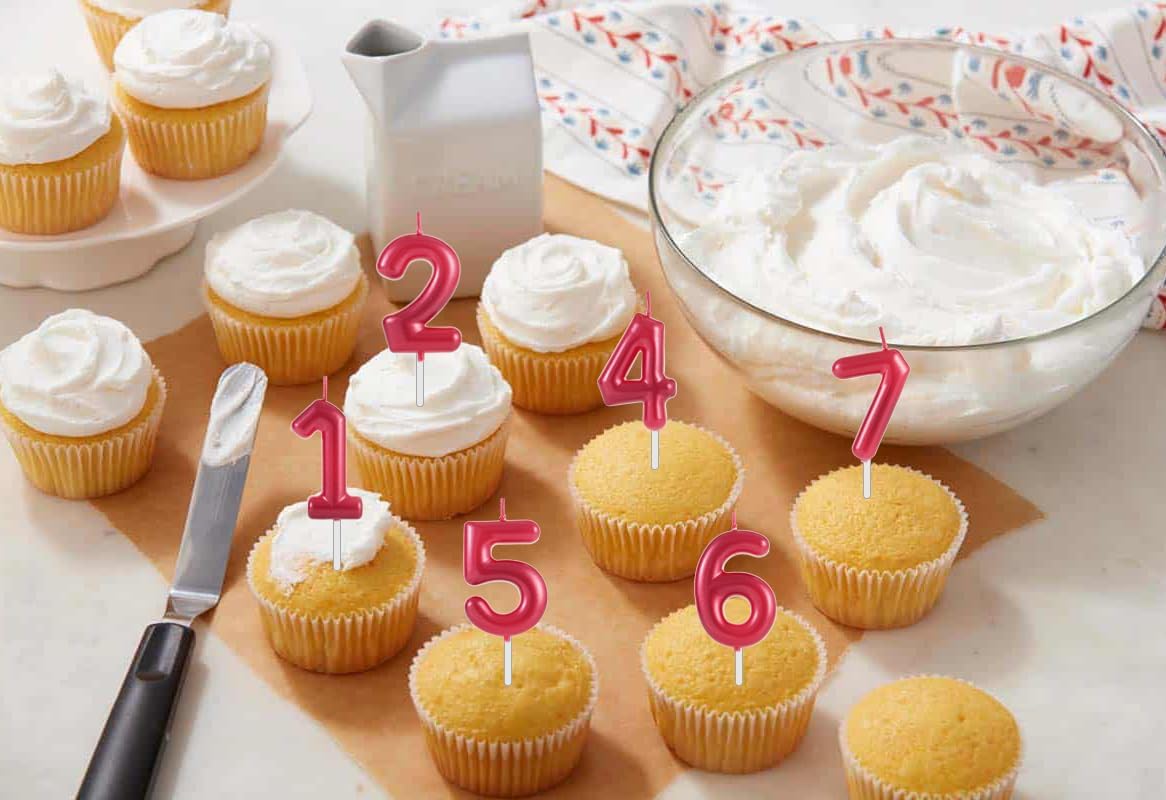 Red Number 4 Birthday Candles, Cake Toppers for Birthday/Baby Shower/Anniversary/Wedding Party Celebrating/Decorating. (Red Number 4)