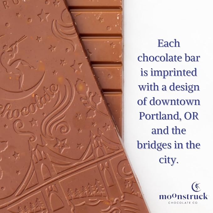 Moonstruck Chocolate Salted Toffee Milk Chocolate Bar, 31% Cacao, 3.0oz (Pack of 12)