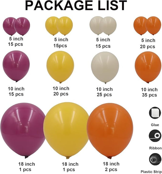 Fall Balloons Garland Arch Kit-164PCS Orange Yellow White Sand Heliotrope Balloons for Fall Thanksgiving Little Pumpkin Baby Shower Autumn Harvest Birthday Party Decorations