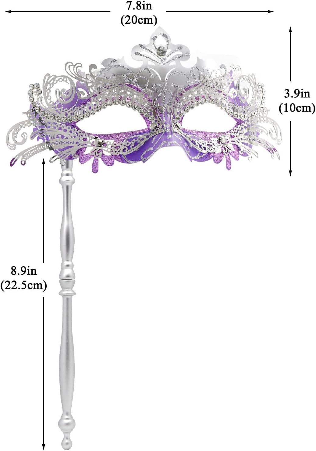 Coddsmz Masquerade Mask with Stick Venetian Mask Mardi Gras Decorations for Womens Halloween Costume Mask