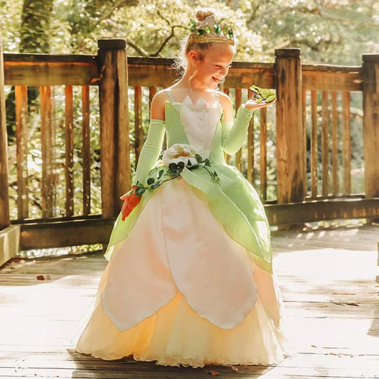 Girls Costume Accessories Princess Tiana Dress up Accessories for Girls Tiana Crown Halloween Christmas Party Favors for Kids
