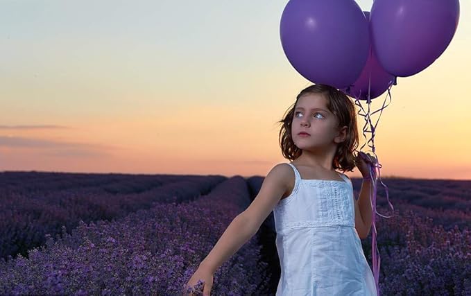 White Purple Confetti Latex Balloons, 50pcs 12 inch Helium Party Balloon with 33 Ft Purple Ribbon for Birthday, Girls Baby Shower, Wedding, Anniversary and Festival Ceremony Princess Decoration