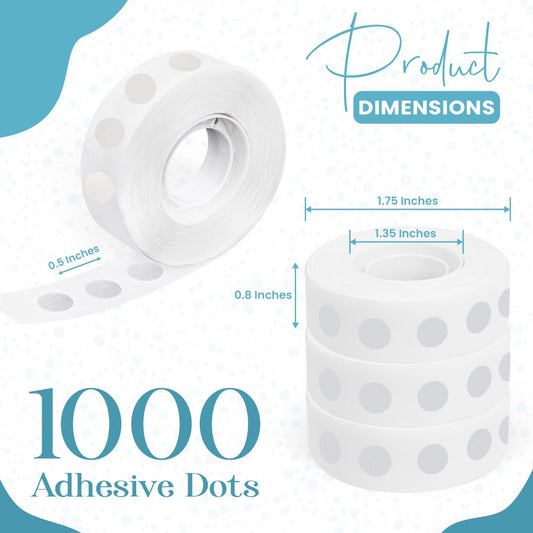 Balloon Sticky Dots Double Sided – 1000 PCS Balloon Tape for Arch, Balloon Stickers for Wall, Removable Adhesive Dots for Crafts, Party, and DIY Decorations