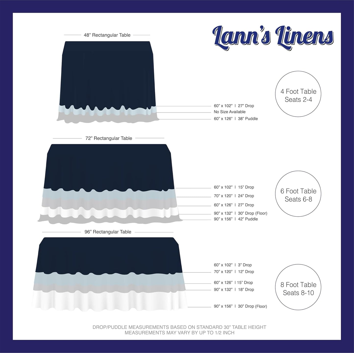 Lann's Linens - 60" x 126" Premium Tablecloth for Wedding/Banquet/Restaurant - Rectangular Polyester Fabric Table Cloth - Black