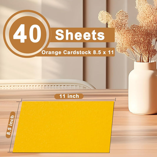 40 Sheets Yellow Cardstock 8.5 x 11 Crafts Paper, 200gsm/75lb Heavyweight Card Stock Printer Paper for DIY Cards Making, Certificates, Wedding Invitations, Menus, Birthday Decorations, School