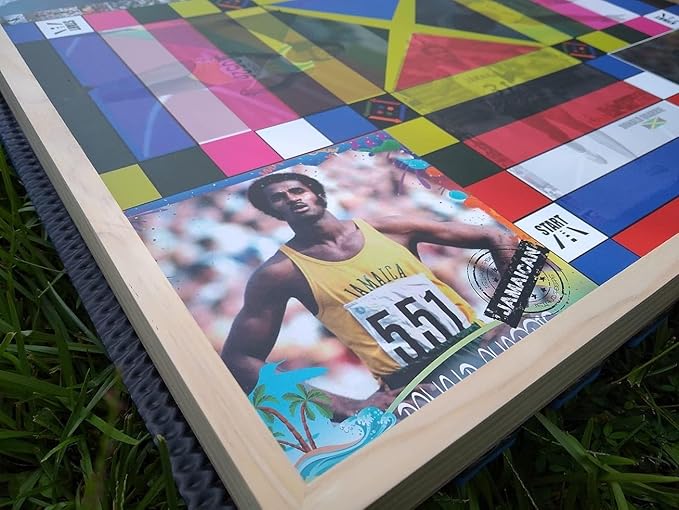 Jamaican Ludo Legendary Athletes Edition – 24x24 Oversized Board Game | Celebrating Jamaica’s Sports Icons | Fun Multi-Player Entertainment for Family Game Night | Ludi, Ludy, Loodi | Gift Idea