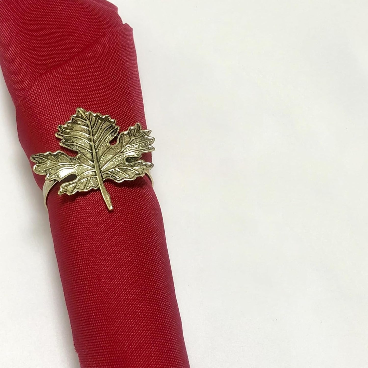 12Pcs Maple Leaves Napkin Ring, Fall Metal Napkin Ring Holder Maple Leaves Serviette Buckle Holder Autumn Leaf Napkin Buckle for Harvest Season Thanksgiving Fall Decoration