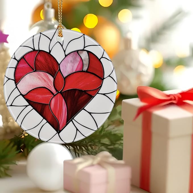 Heart Ornament, Christmas Ornament – Christmas Tree Decor, Holiday Decoration, Stocking Stuffer, Festive Gift Idea, Perfect Love Gift for Couple, Girlfriend, Friends, and Family