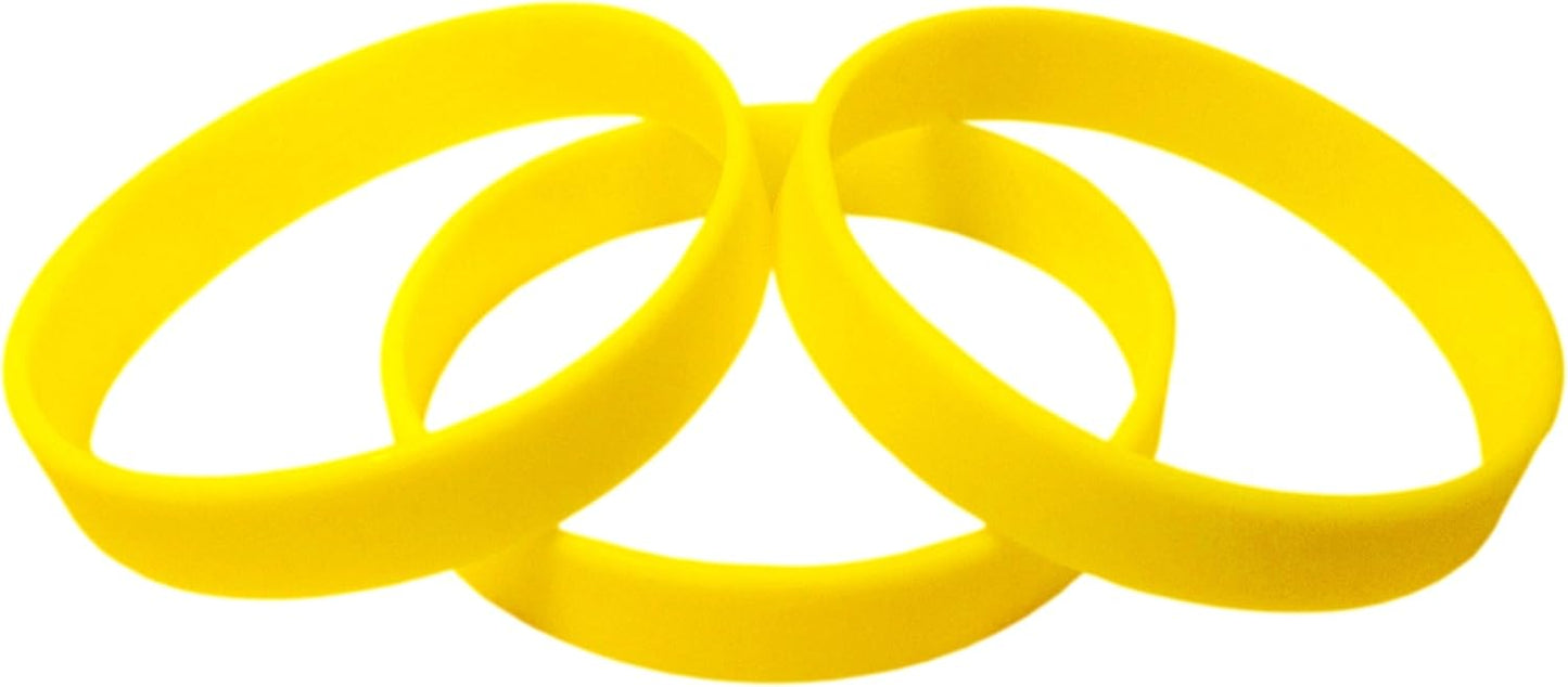 TheAwristocrat 1 Dozen (12) Multi-Pack Blank Rubber Wristbands Silicone Bracelets - Select from a Variety of Colors