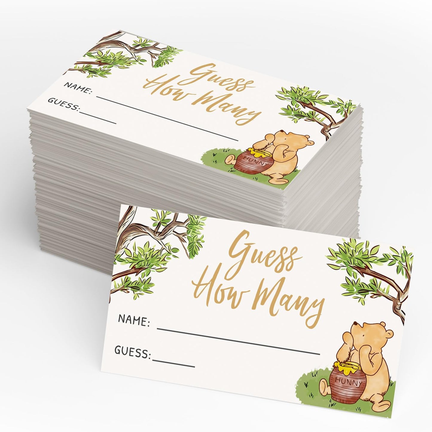Baby Shower Guess How Many Game Set of 30, Party Supplies - Classic Pooh Collection (How Many Game)