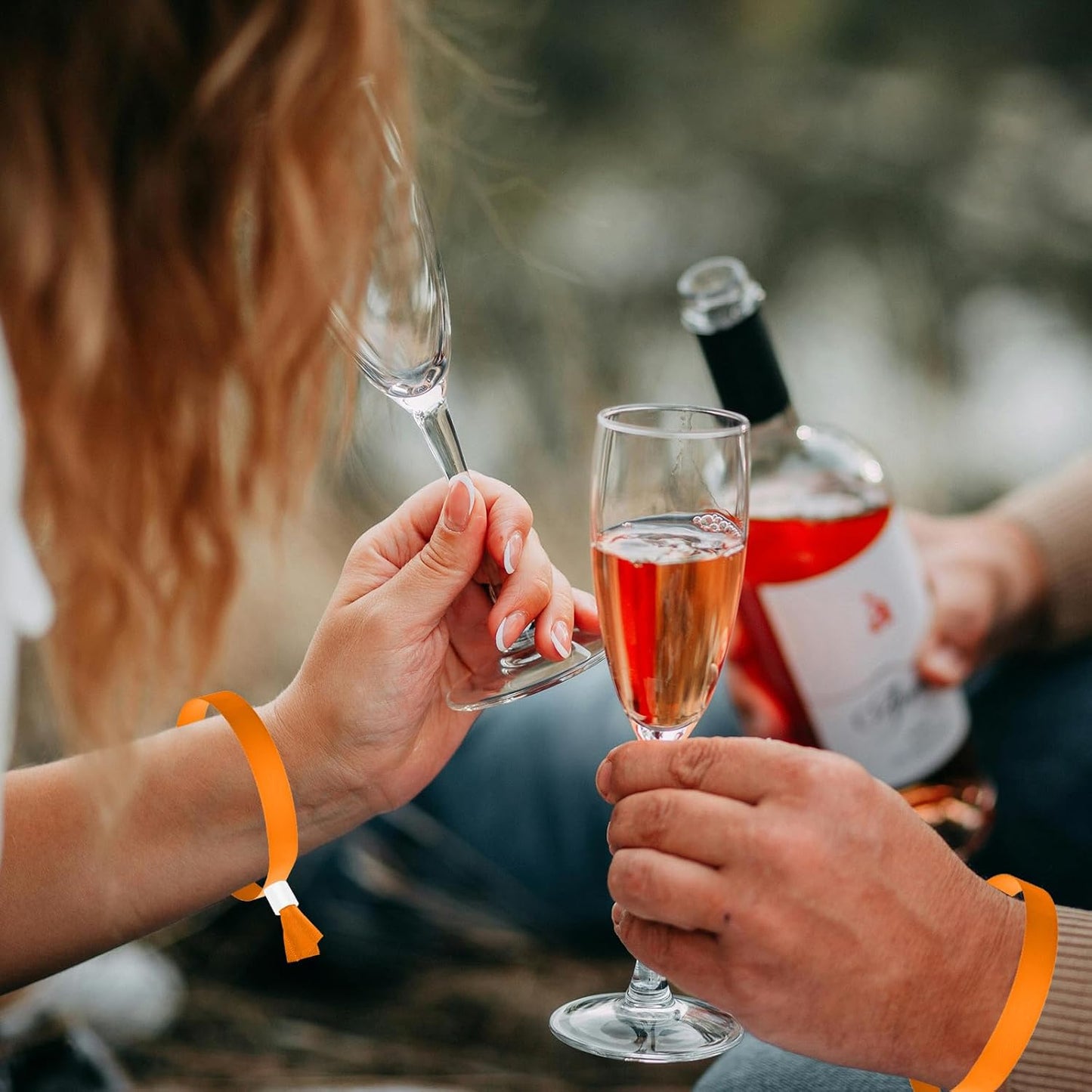 100 Pack Wrist Bands - Orange Wristbands for Events,Wristbands for Concerts Festival Admission Party 13.7” x 0.59”